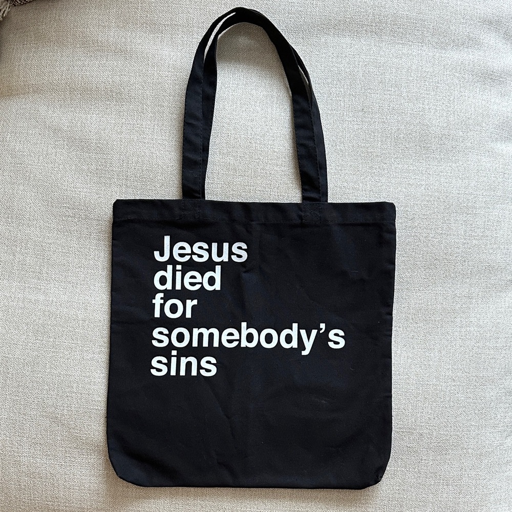 Black Canvas Tote Bag